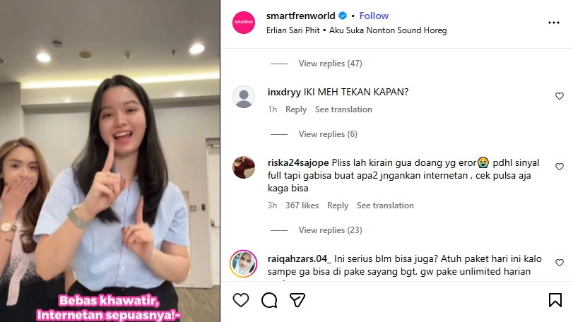 komentar netizen tentang smartfren (Instagram)